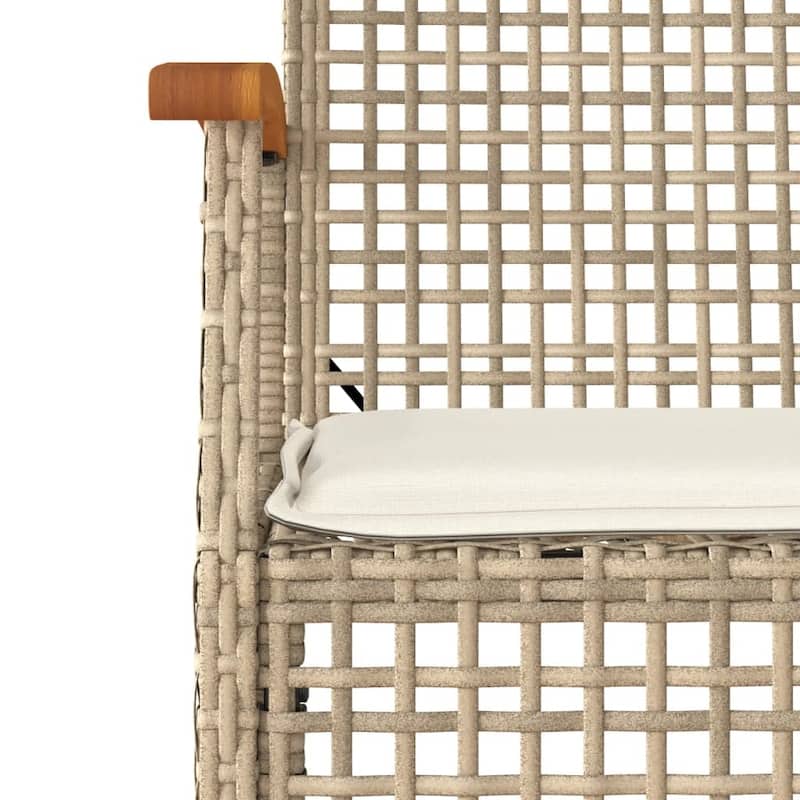 vidaXL Garden Chair Set of 2 Beige and Brown PE rattan Medium - 21.3 x 22.4 x 33.5 in