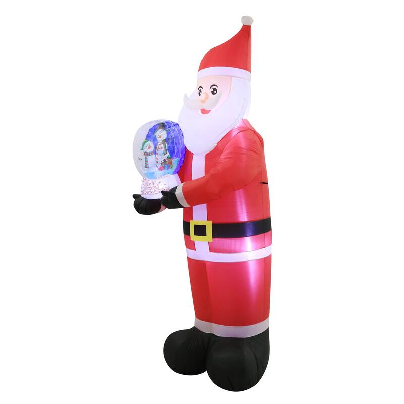 Occasions 8' Inflatable Santa Holding Swirling Lights Snow Globe, Multicolored