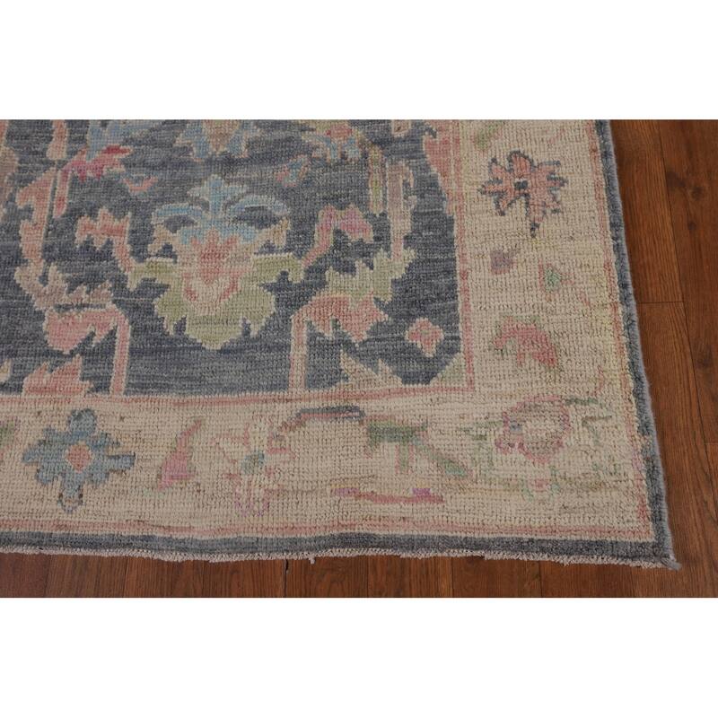 Vegetable Dye Oushak Turkish Runner Rug Handmade Wool Carpet - 2'11"x 8'10"