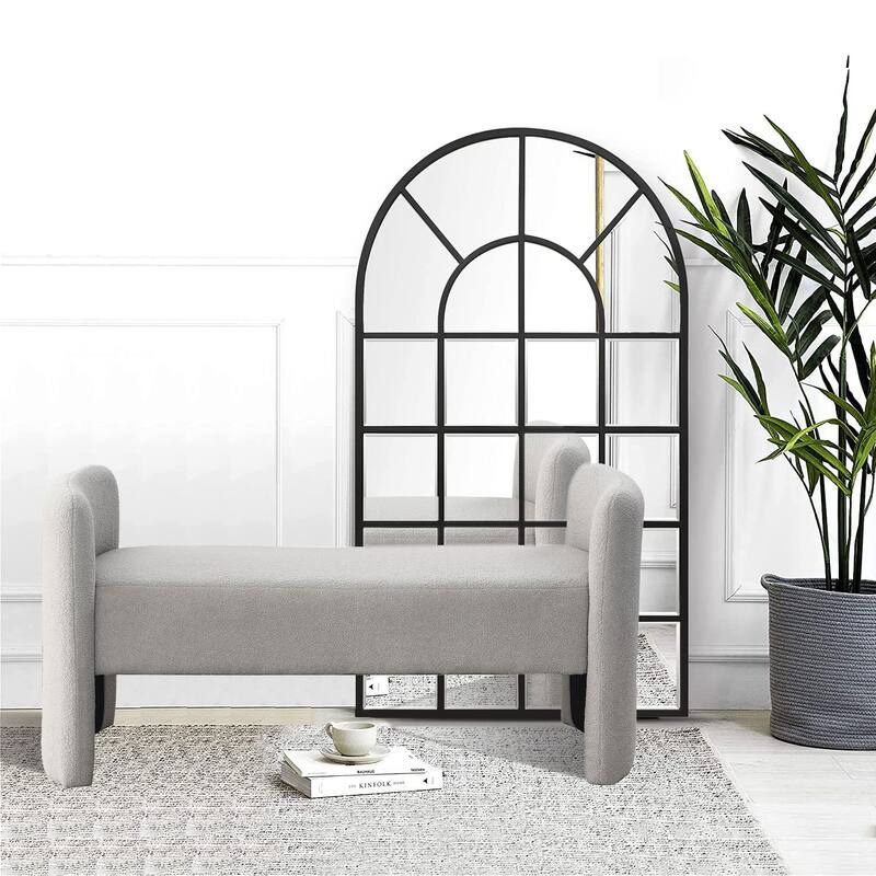 52" Bench for Bedroom End of Bed Modern Contemporary Design Ottoman Couch Long Bench Window Sitting Fireplace Bench, Velvet