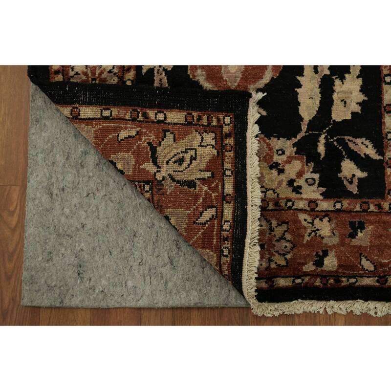 Hand Knotted Oriental 100% Wool Carpet Traditional All-Over Black Ziegler Runner Rug - 10' 0'' X 2' 7''