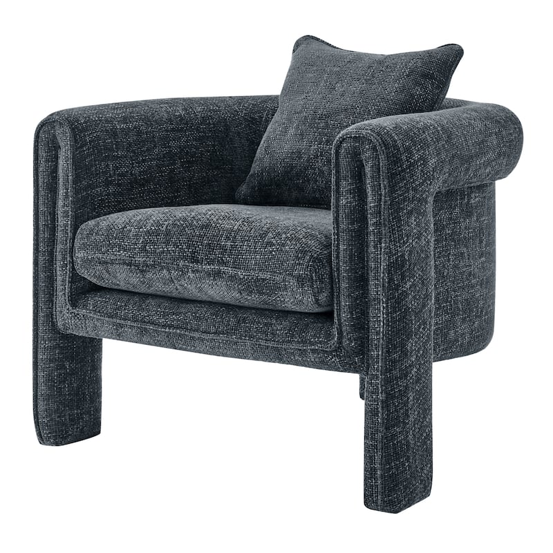 NPD Furniture Heidi Chenille Accent Arm Chair - Grenada Charcoal