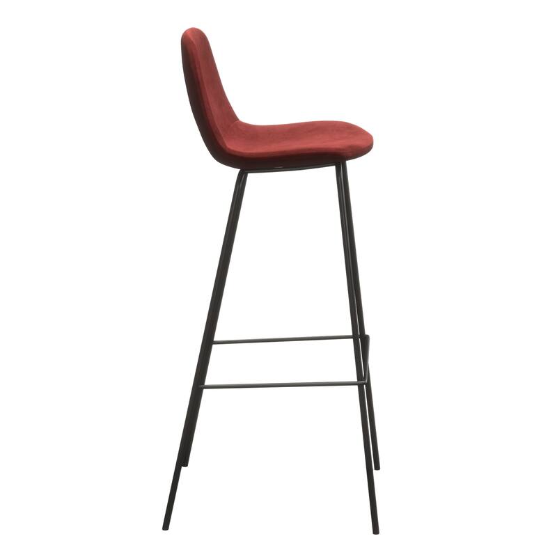 Maxine Velvet Bar Height Stools Black Legs (Set of 2)