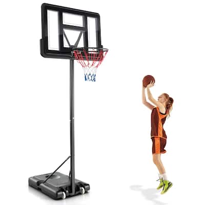 4.25-10 Feet Adjustable Basketball Hoop System with 44 Inch Backboard