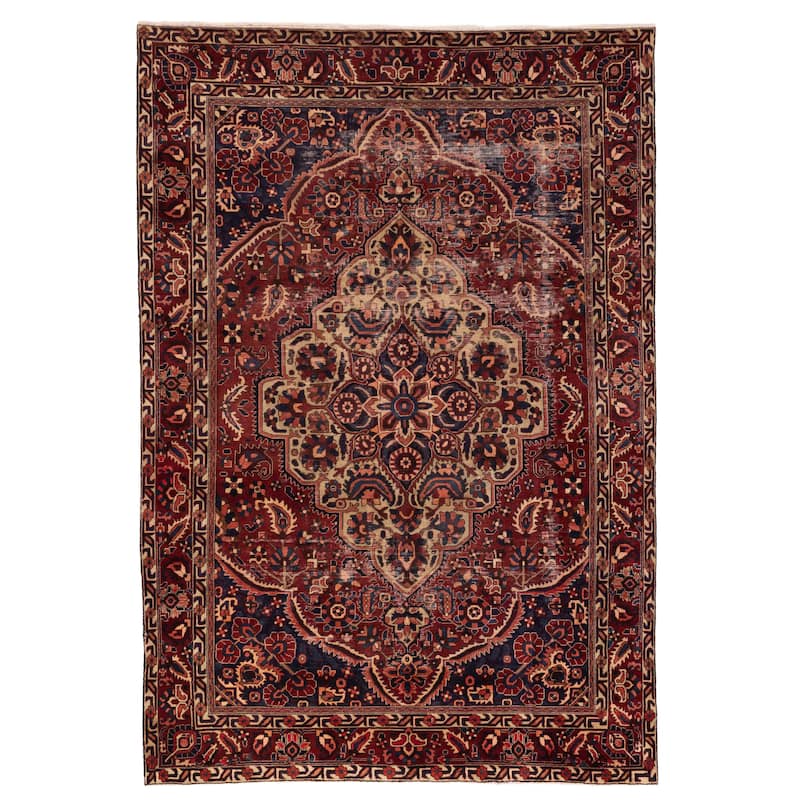 ECARPETGALLERY Hand-knotted Kayseri Vintage Red Wool Rug - 6'9 x 9'11