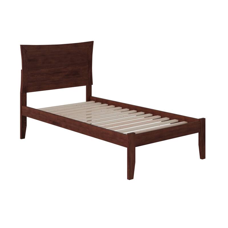 Metro Twin XL Platform Bed with USB Charger in Walnut