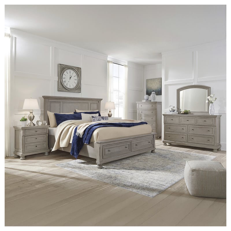 The Gray Barn Canterbury Burnished Grey Light Grey Panel Bed