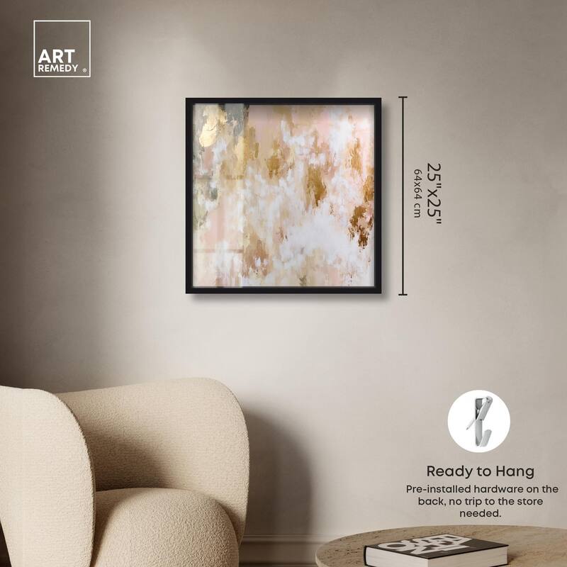 Golden Glimmer Gesture III Shadowbox by Art Remedy
