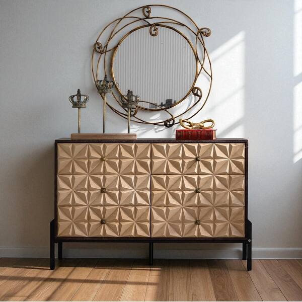 modern dresser for dining room Mid-Century Modern Walnut Multi-Drawer Dresser with Cabinets for Dinin