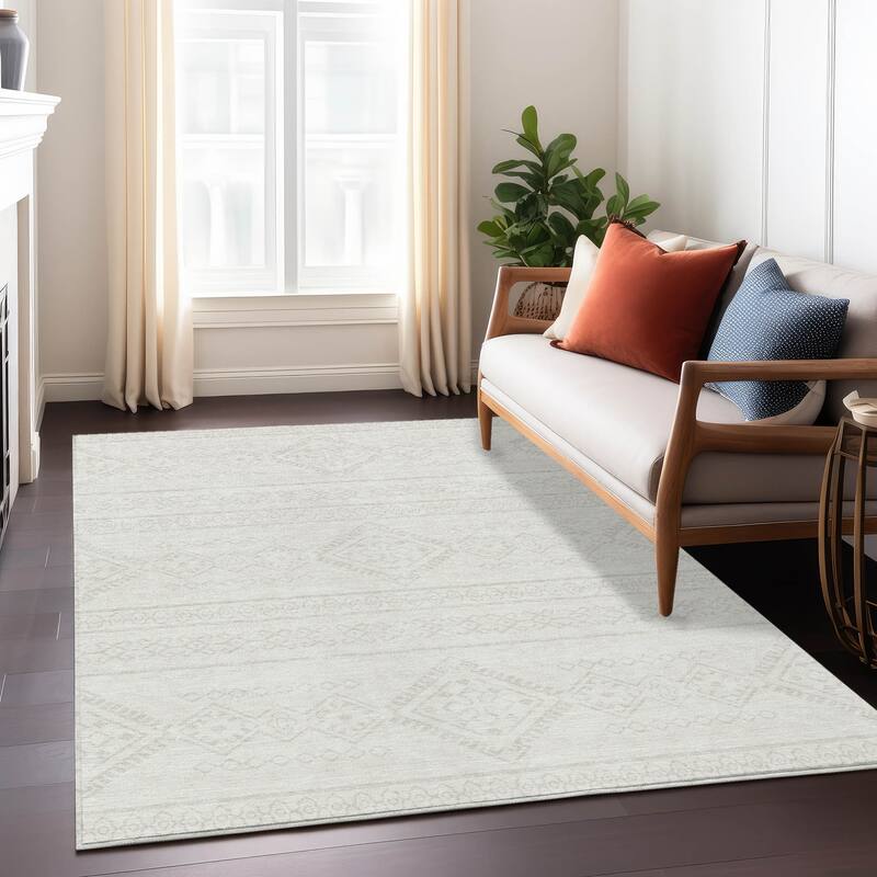 Machine Washable Indoor/ Outdoor Chantille Moroccan Boho Rug