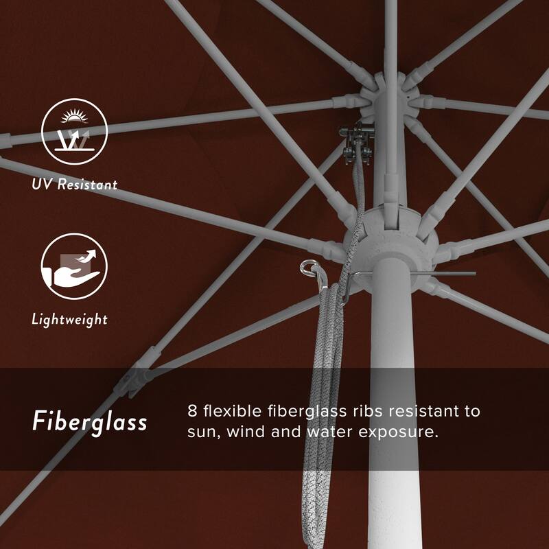 California Umbrella 11' Rd Aluminum Frame, Fiberglass Rib Market Umbrella, Push Open, White Finish, Pacifica Fabric