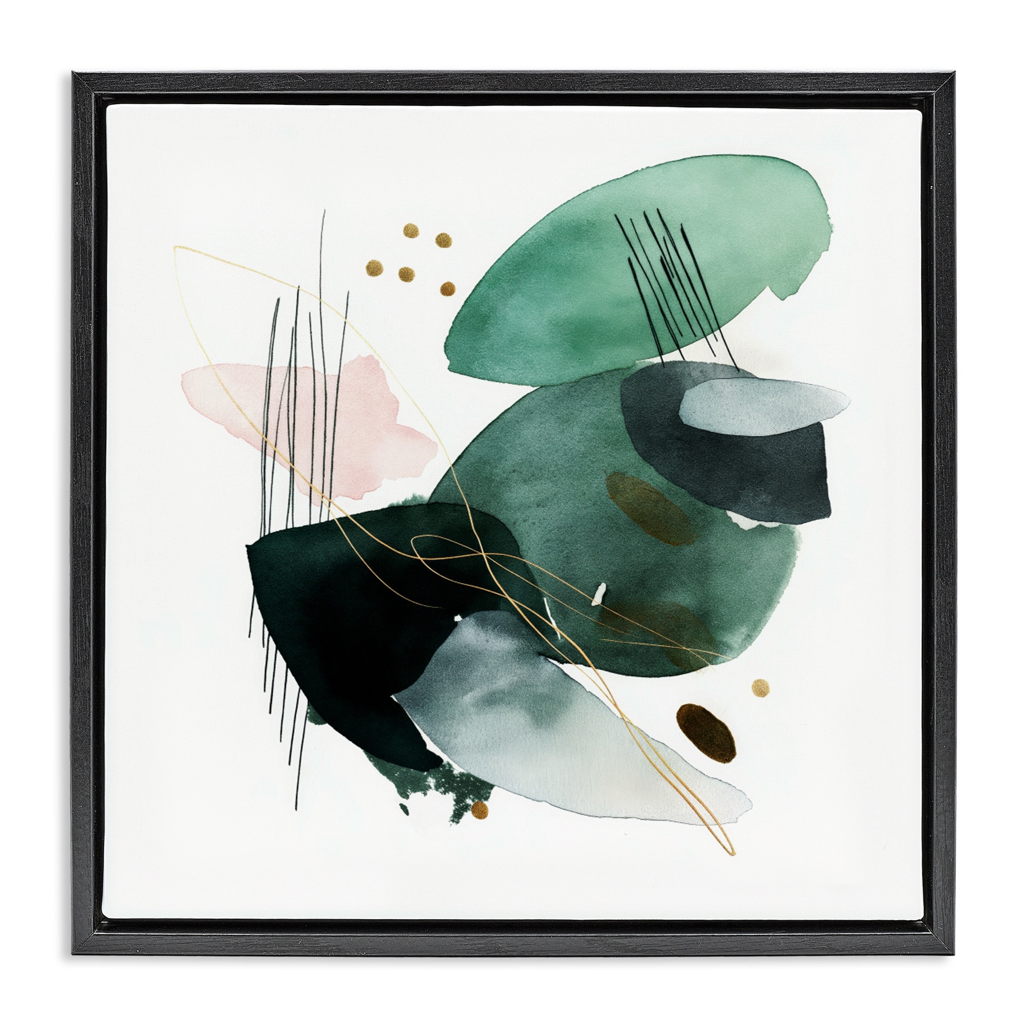 Stupell Verdant Horizon Shapes Framed Floater Canvas Wall Art Design By Svetlana Aleynikova