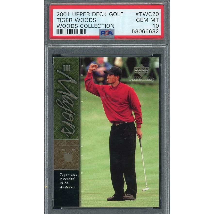 Tiger Woods 2001 Upper Deck Woods Collection Golf Card #TWC20 Graded PSA 10 - 8'6" x 11'6"