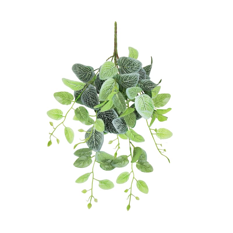 Artificial Fittonia Ivy Leaf Vine Hanging Plant Greenery Foliage Bush 24in - 24" L x 12" W x 6" DP