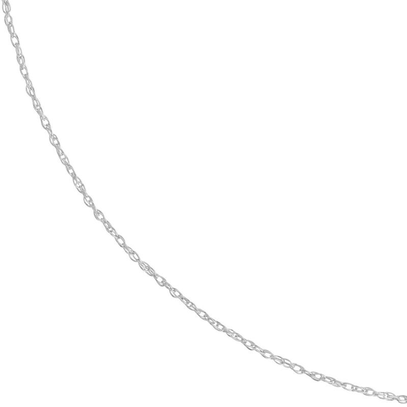 Curata 14k White Gold 0.75mm Rope Chain Necklace (Spring Ring)