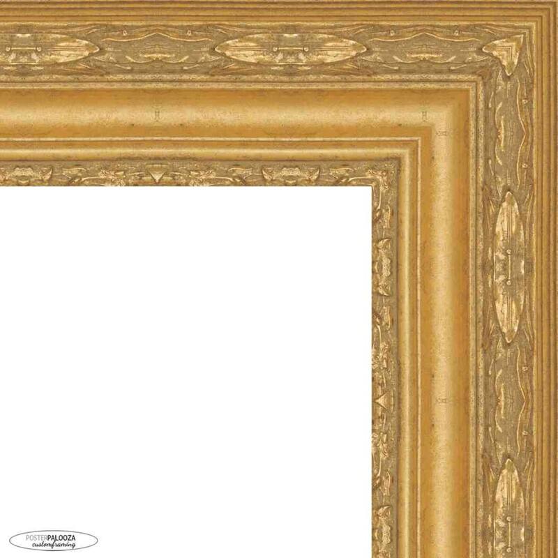 21x21 Ornate Gold Complete Wood Square Picture Frame with UV Acrylic