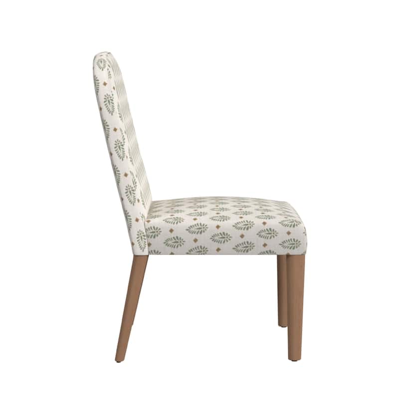 Mio Dining Chair with Rounded Back, Sage Paisley Medallion Fabric