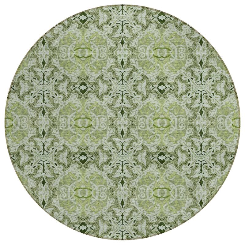 HomeRoots Medallion Transitional Rectangle Outdoor Rug