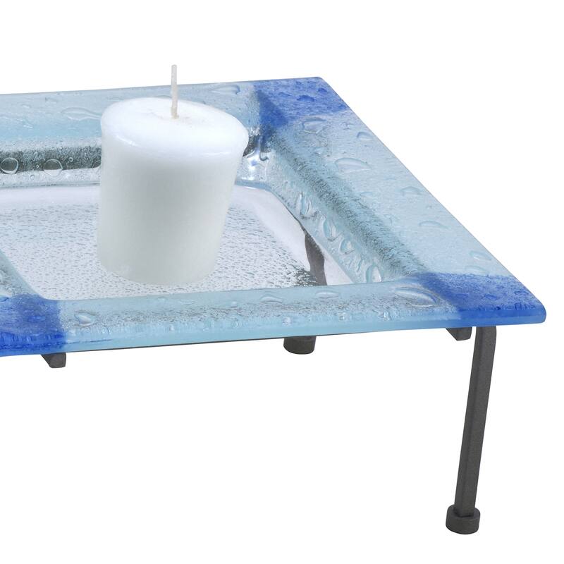 Springdale Lighting Blue Corner Candle Holder in Blue Finish
