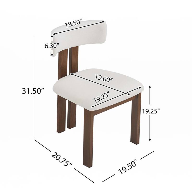 Upholstered Armless Dining Chairs With Metal Legs (Set of 2)