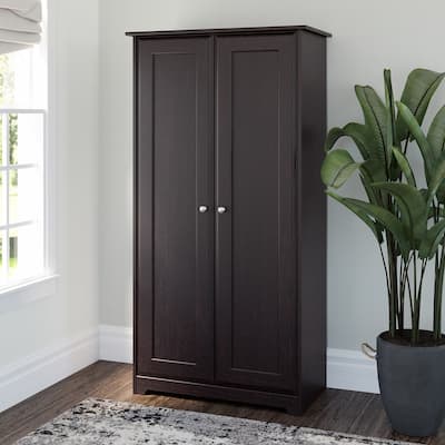 Cabot Espresso Oak Tall Storage Cabinet with Doors