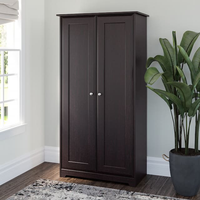 Cabot Espresso Oak Tall Storage Cabinet with Doors