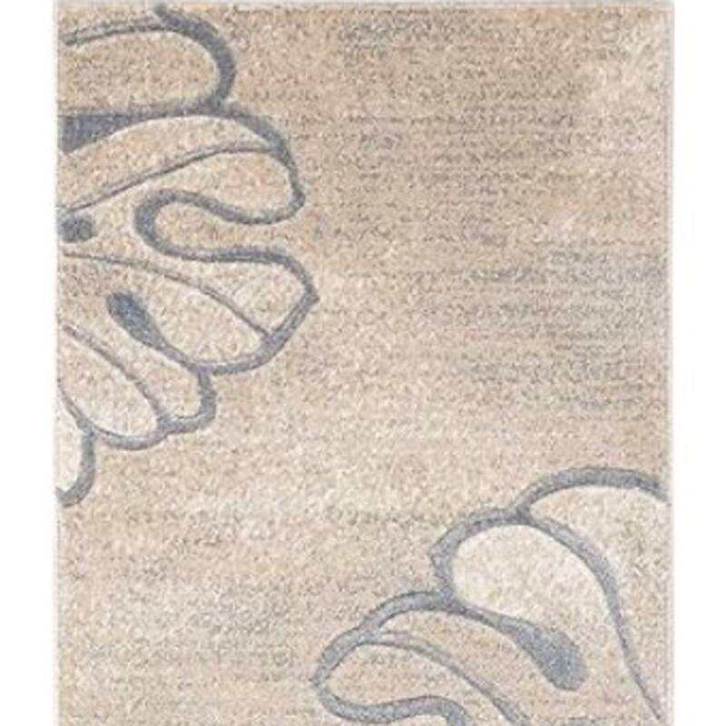 Kazob Power Loomed Abstract Floral Traditional Modern Non Skid Stain Resistant Area Rug By HomeRoots - 90' X '26' X '0.5