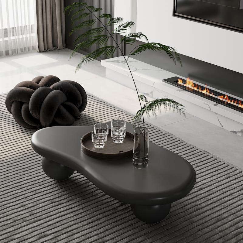 GDF Studio - Aurelia 40 Inch Cloud Shaped Coffee Table with 3 Ball Legs