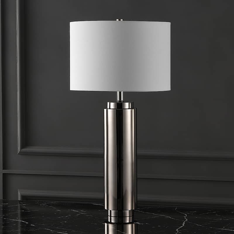 SAFAVIEH Couture Lighting 30-inch Terry Metal Pillar Table Lamp - 15 IN W x 15 IN D x 30 IN H