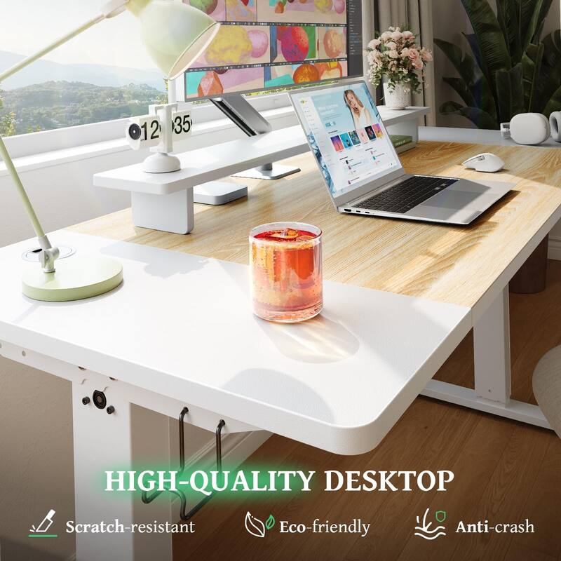 SIAGO 48 x 24 Inch Computer Desk Height Adjustable Electric Sit Stand Up Desk
