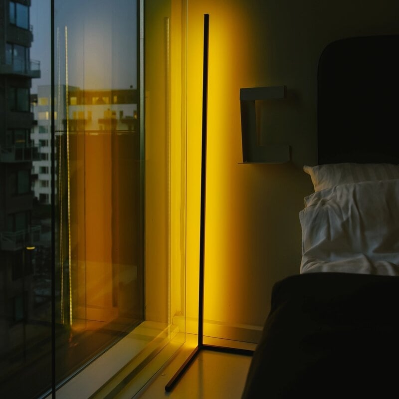 Minimalist LED Corner Floor Lamp - Warm & RGB Emitting Color