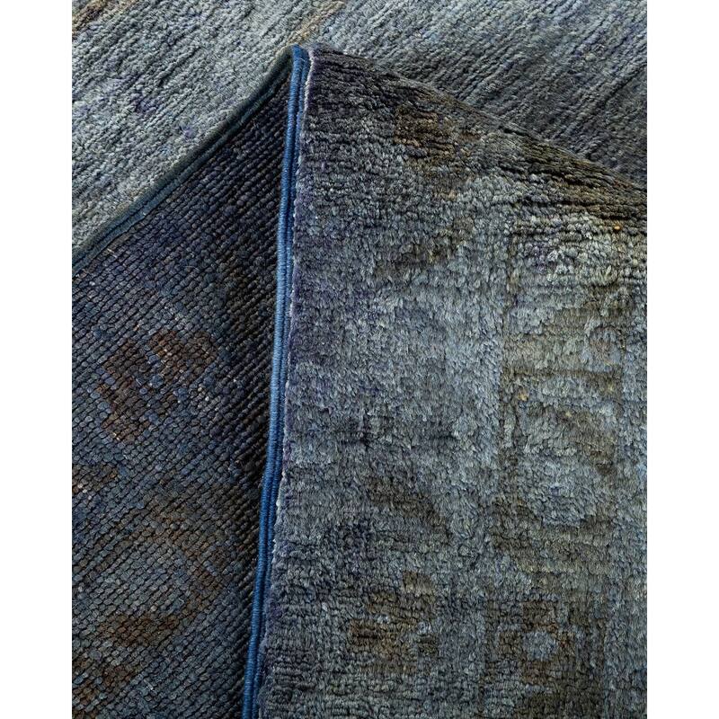 Overton Hand Knotted Wool Vintage Inspired Modern Contemporary Overdyed Purple Area Rug - 11' 10" x 14' 9"