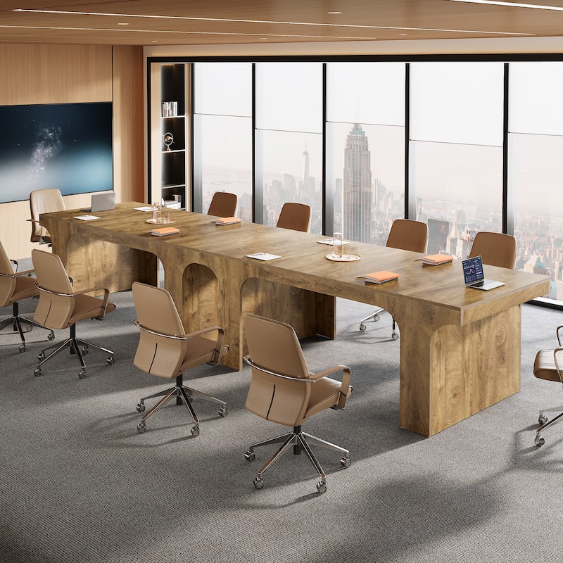 Large Executive Conference Table, Office Meeting Table, Boardroom Computer Writing Desk Workstation Accent Table