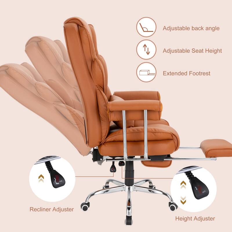 Executive Chair with Headrest Footrest Lumbar Pillow