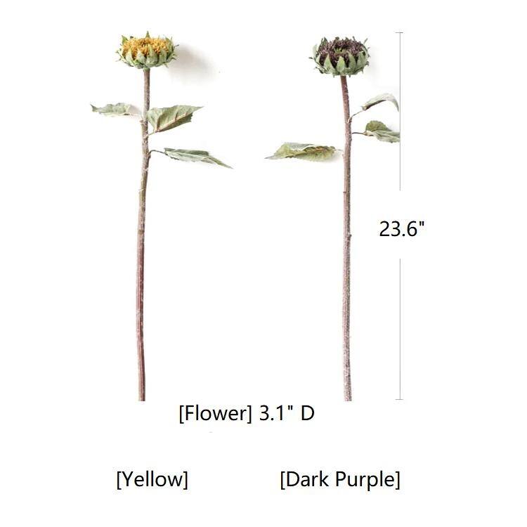 RusticReach Artificial Small Head Sunflower Stem 23.6" Tall - Purple - [B]-Three Stems