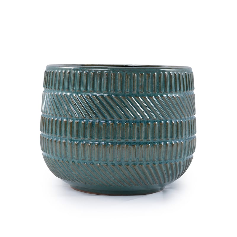 3pc Ceramic Flowerpot Set with Drainage