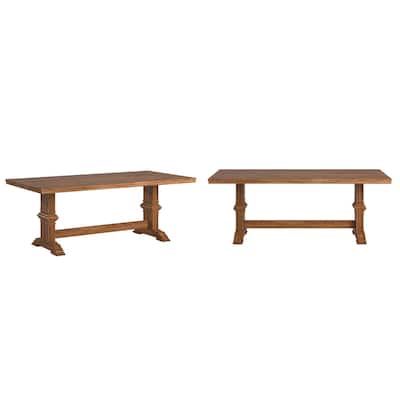 Ronda Two-Tone Rectangular Solid Wood Top Dining Table