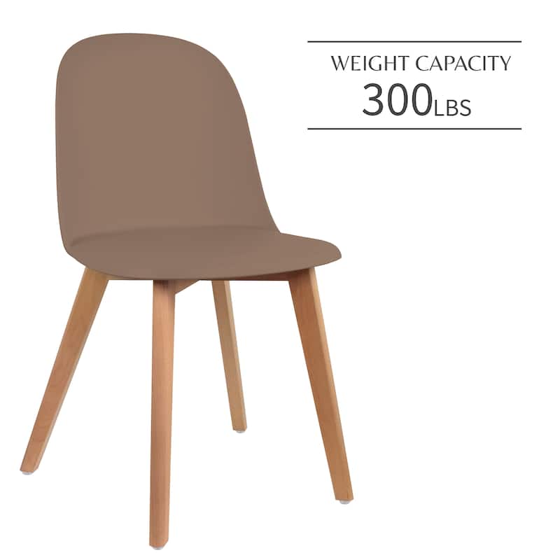 Set of 2 Modern Plastic Side Chairs with Wire Chrome Legs Ergonomic Dining Chairs for Kitchen, Dining Room, Office & Living Room