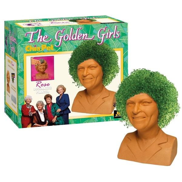 Joseph Enterprises The Golden Girls Rose Chia Pet Chia Head - Betty White Decorative Planter, Classic 1980s TV Sitcom Character