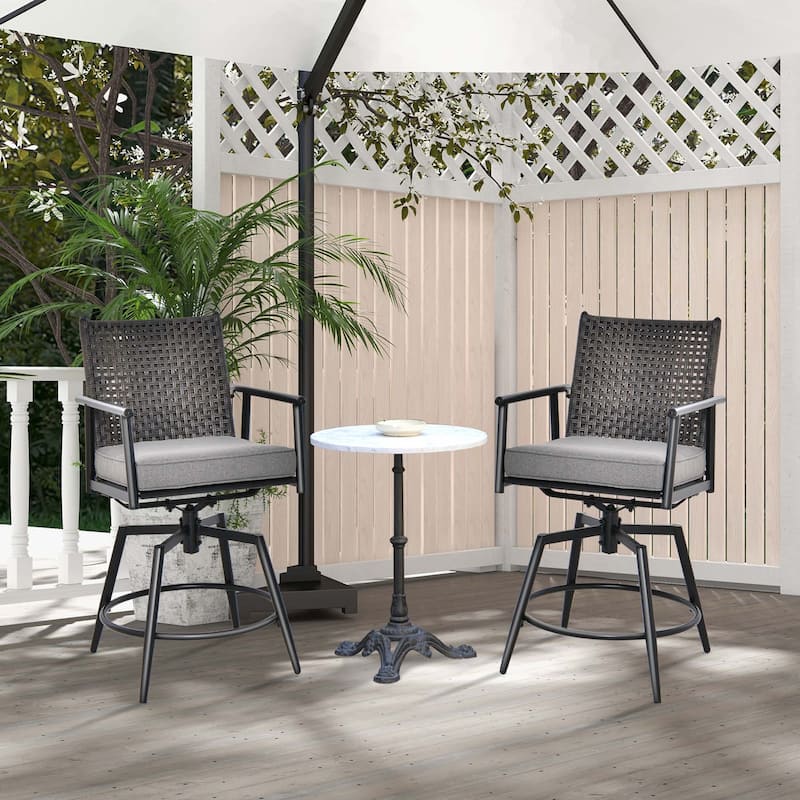Costway 360° Swivel Bar Stool Set of 2 Counter Height Bar Chair with - See Details