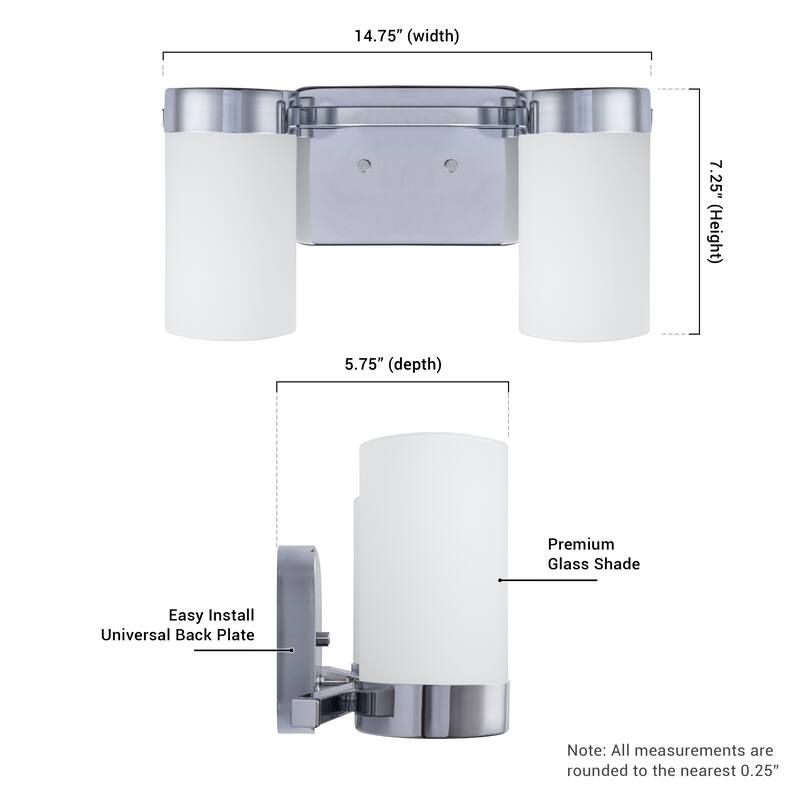 Brio Lighting Revis 2 - Light Dimmable Bathroom Vanity Light