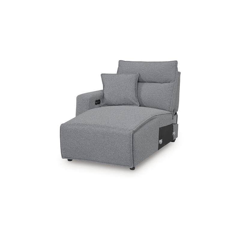 Signature Design by Ashley Modmax Gray 7-Piece Power Reclining Sectional with Chaise - 143" W x 143" D x 41" H
