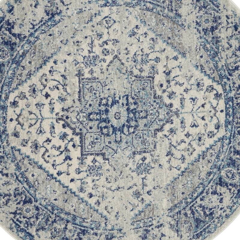 HomeRootsFloral Medallion Transitional Round Area Rug - 48' X '48' X '0.5