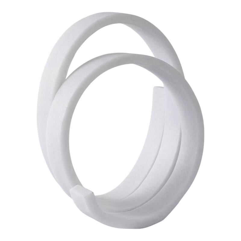 Resin Loopy Spiral Sculpture Decorative Object Glam Accent - 12" White - 10" x 7.09" x 11.6"