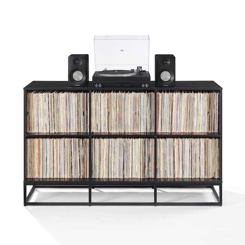 Crosley Enzo 6 Cube Record Storage Media Stand - Black