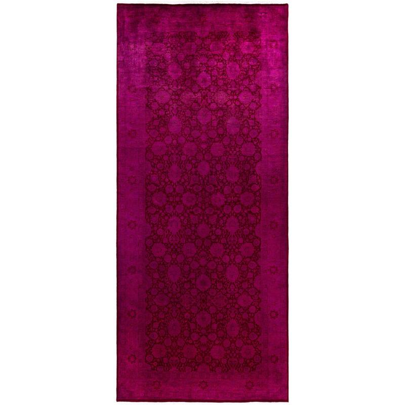 Overdyed One-of-a-Kind Hand-Knotted Area Rug - Purple - 6' 1" x 14' 1"
