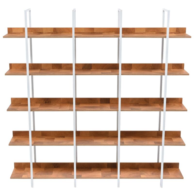5 Tier Bookshelf Office Bookshelf Metal Frame MDF Board