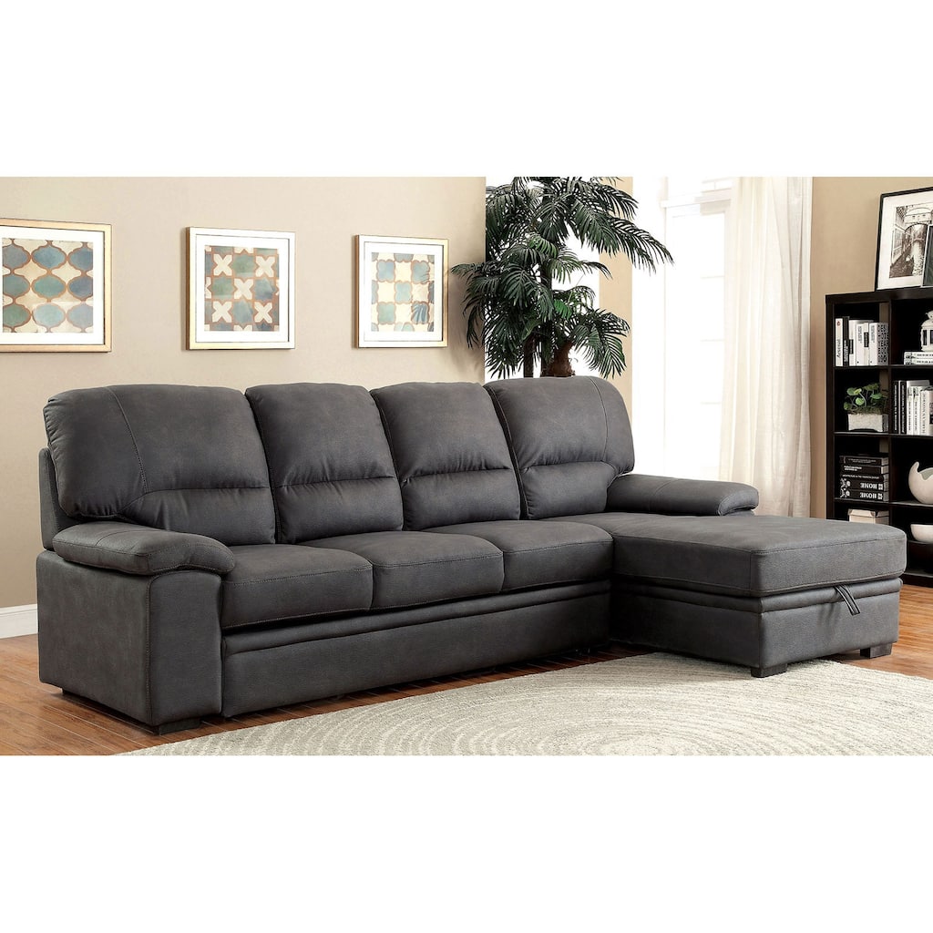 2 Piece Faux Nubuck Fabric Sectional Sofa