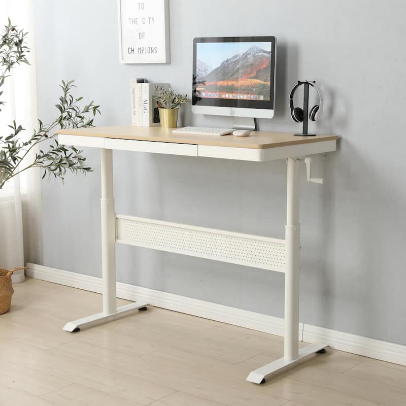 Height Adjustable Standing Desk with Generous Workspace and Storage