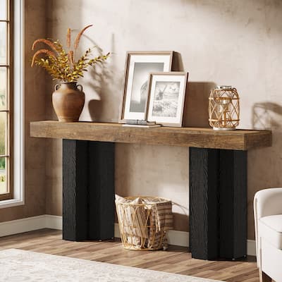 63'' Console Table for Entryway, Farmhouse Entryway Table with Sturdy Legs